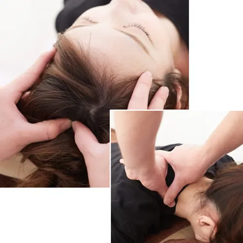 頭と肩のもみほぐし